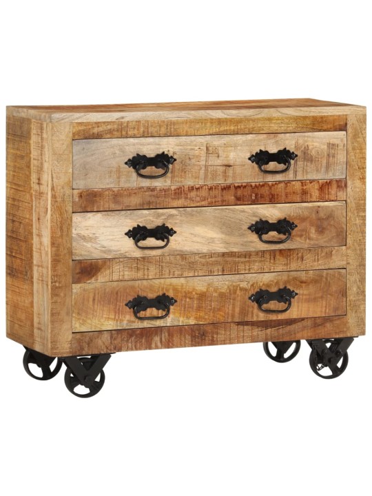 Kumode ar 3 atvilktnēm, 80x30x65 cm, neapstrādāts mango koks