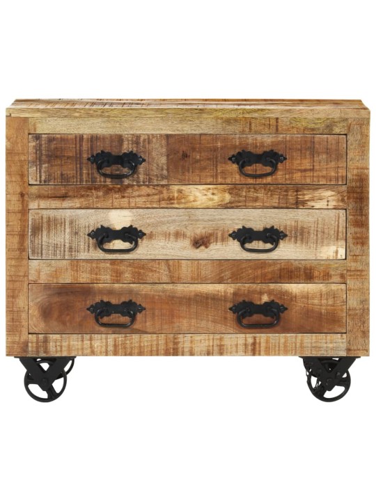 Kumode ar 3 atvilktnēm, 80x30x65 cm, neapstrādāts mango koks