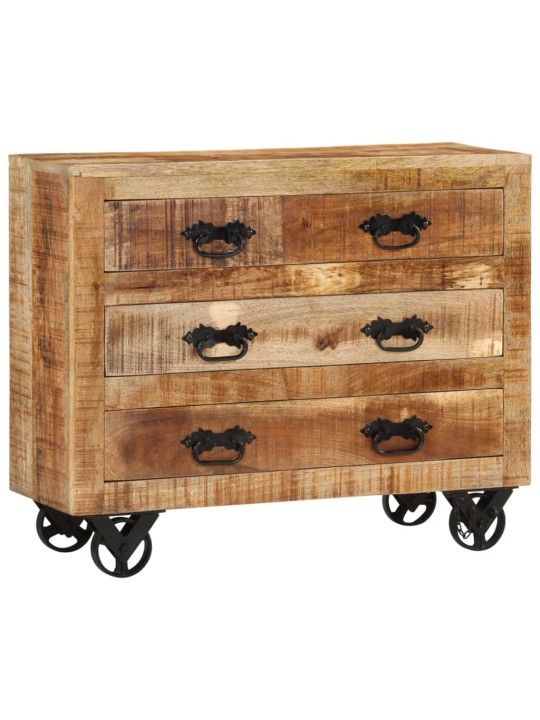 Kumode ar 3 atvilktnēm, 80x30x65 cm, neapstrādāts mango koks