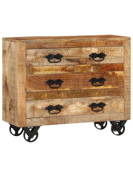 Kumode ar 3 atvilktnēm, 80x30x65 cm, neapstrādāts mango koks