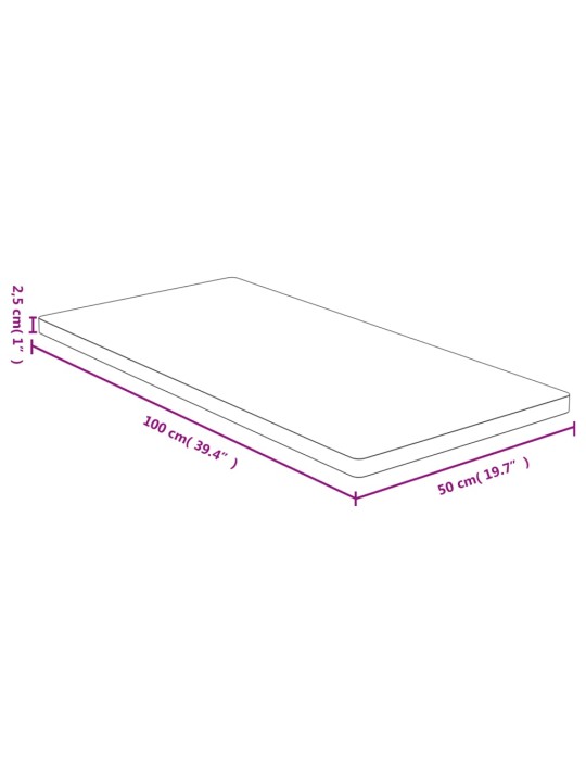 Galda virsma, 50x100x2,5 cm, bambuss