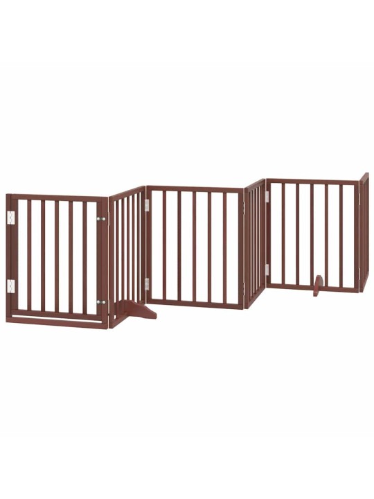 Suņu vārti ar durvīm, salokāmi, 15 paneļi, 750 cm, papeles koks