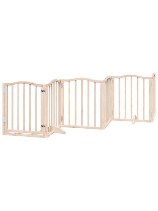 Suņu vārti ar durvīm, salokāmi, 15 paneļi, 750 cm, papeles koks