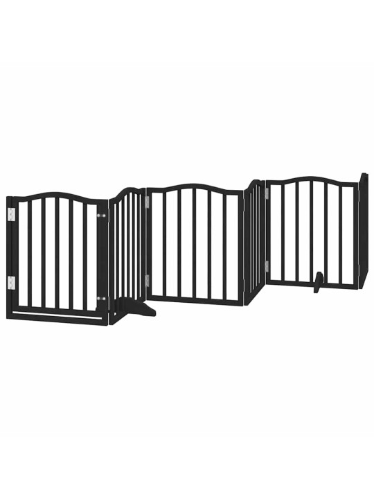 Suņu vārti ar durvīm, salokāmi, 15 paneļi, 750 cm, papeles koks