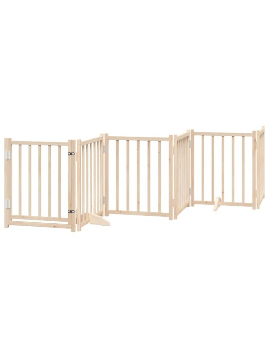 Suņu vārti ar durvīm, salokāmi, 12 paneļi, 600 cm, papeles koks