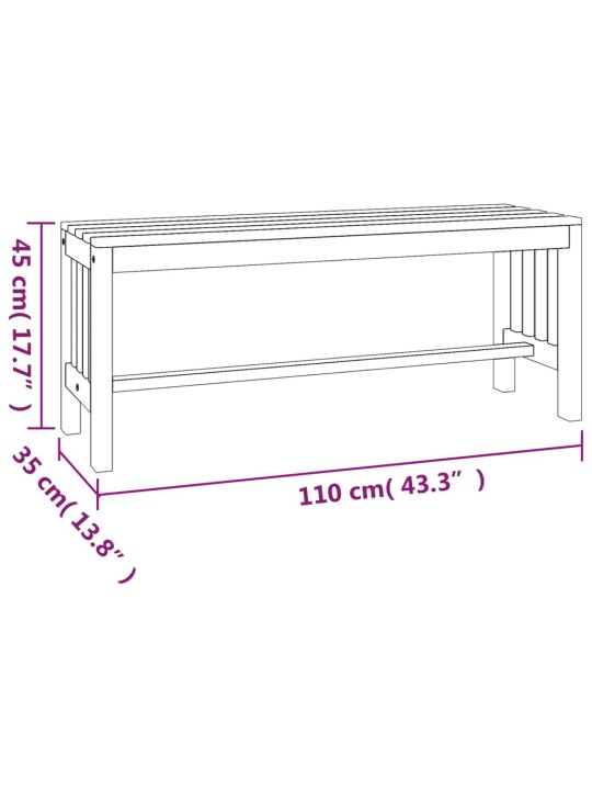 Dārza sols, 110 cm, eikalipta masīvkoks