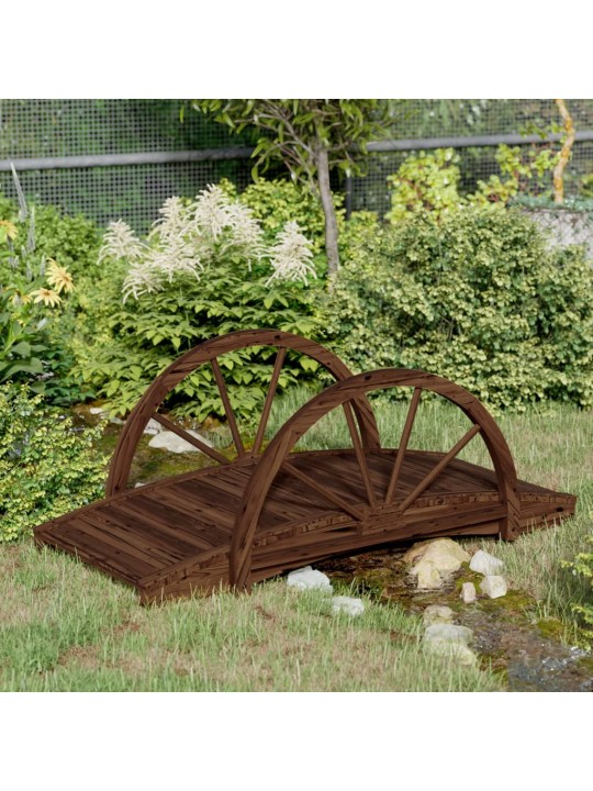 Dārza tiltiņš, pusrata dizains, 99x50x38 cm, egles masīvkoks
