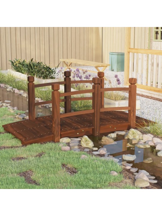 Dārza tiltiņš ar margām, 150x67x56 cm, egles masīvkoks