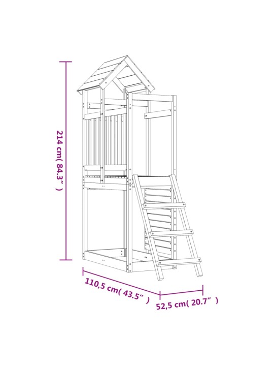 Āra rotaļu laukums, 52,5x110,5x214 cm, impregnēts priedes koks