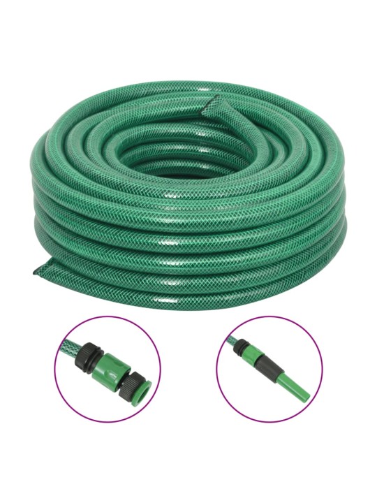 Dārza šļūtene ar savienojumiem, zaļa, 0,75", 10 m, PVC