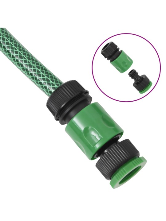 Dārza šļūtene ar savienojumiem, zaļa, 0,75", 10 m, PVC