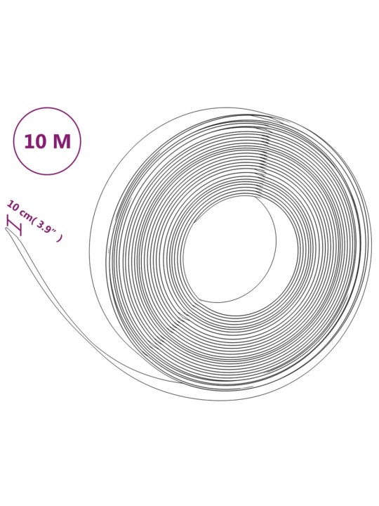 Dārza apmales, 2 gab., 10 m, 10 cm, polietilēns, melnas