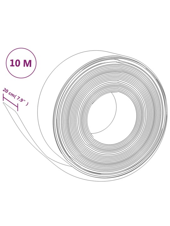 Dārza apmales, 2 gab., 10 m, 20 cm, polietilēns, melnas