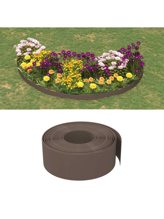 Dārza apmales, 2 gab., 10 m, 20 cm, polietilēns, brūnas
