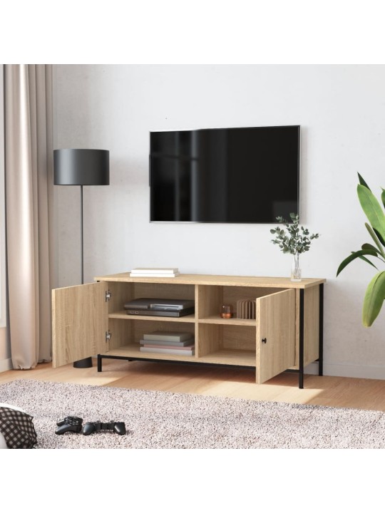 Tv skapītis ar durvīm, ozola, 102x35x45 cm, inženierijas koks