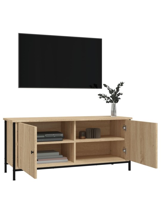 Tv skapītis ar durvīm, ozola, 102x35x45 cm, inženierijas koks