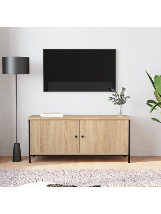 Tv skapītis ar durvīm, ozola, 102x35x45 cm, inženierijas koks