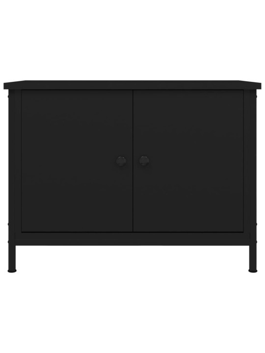 Tv skapītis ar durvīm, 60x35x45 cm, inženierijas koks, melns
