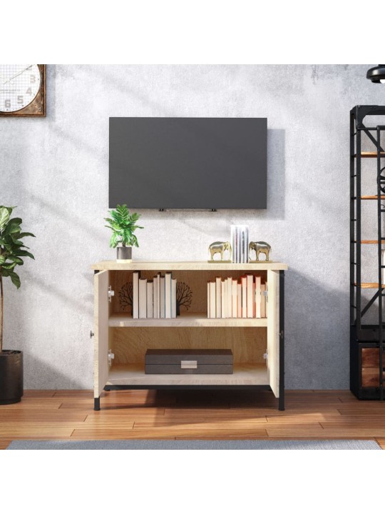 Tv skapītis ar durvīm, ozola, 60x35x45 cm, inženierijas koks