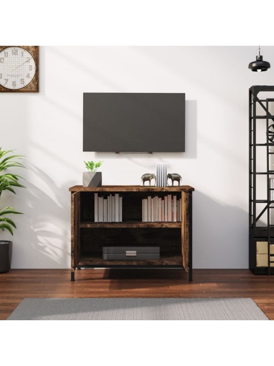 Tv skapītis ar durvīm, 60x35x45 cm, koks, kvēpināta ozola
