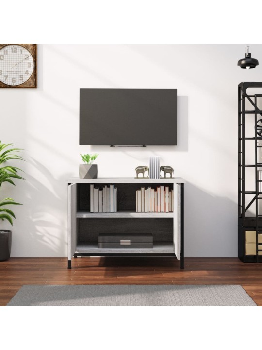 Tv skapītis ar durvīm, 60x35x45 cm, inženierijas koks, pelēks