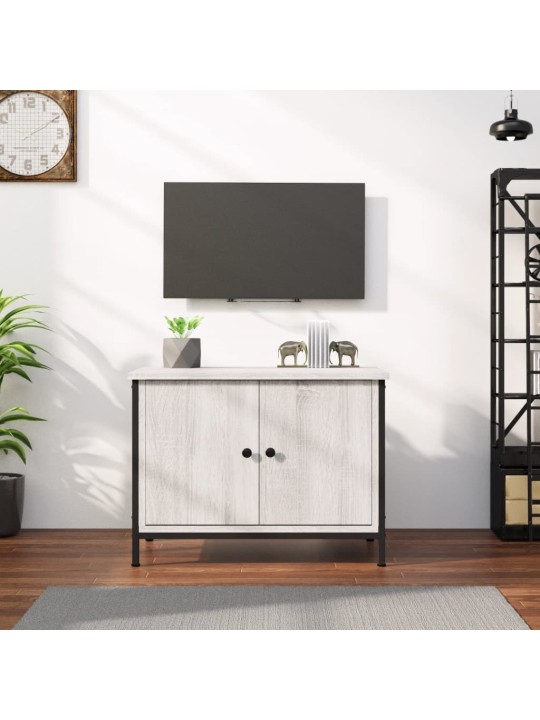 Tv skapītis ar durvīm, 60x35x45 cm, inženierijas koks, pelēks
