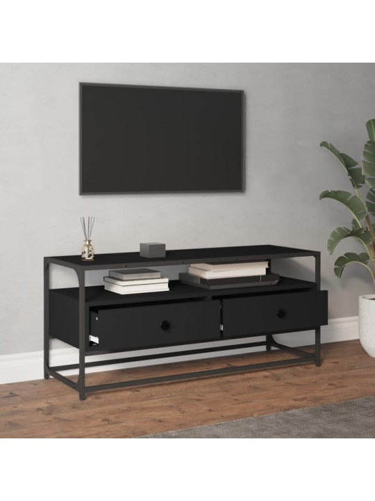 Tv plaukts, 100x35x45 cm, inženierijas koks, melns