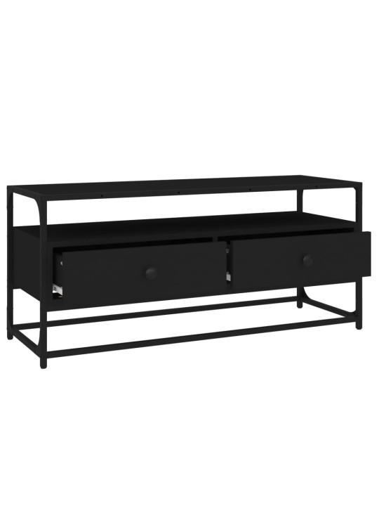 Tv plaukts, 100x35x45 cm, inženierijas koks, melns