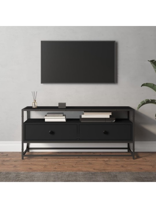 Tv plaukts, 100x35x45 cm, inženierijas koks, melns