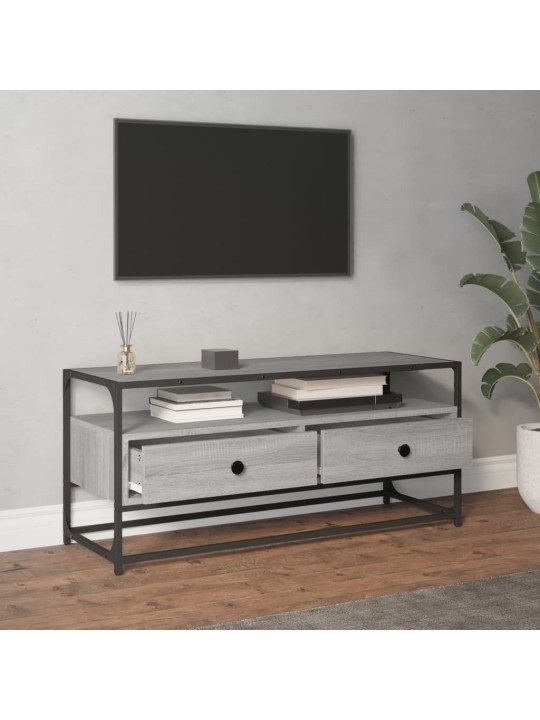 Tv plaukts, 100x35x45 cm, inženierijas koks, pelēka ozolkoka