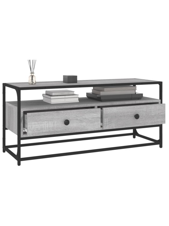 Tv plaukts, 100x35x45 cm, inženierijas koks, pelēka ozolkoka