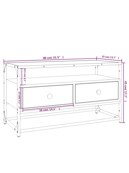 Apavu plaukts, 80x35x45 cm, inženierijas koks, melns