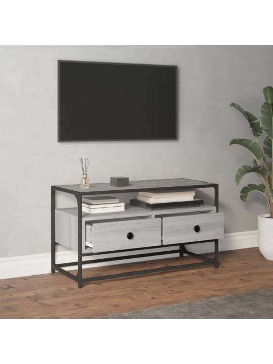 Tv plaukts, pelēks, 80x35x45 cm, inženierijas koks