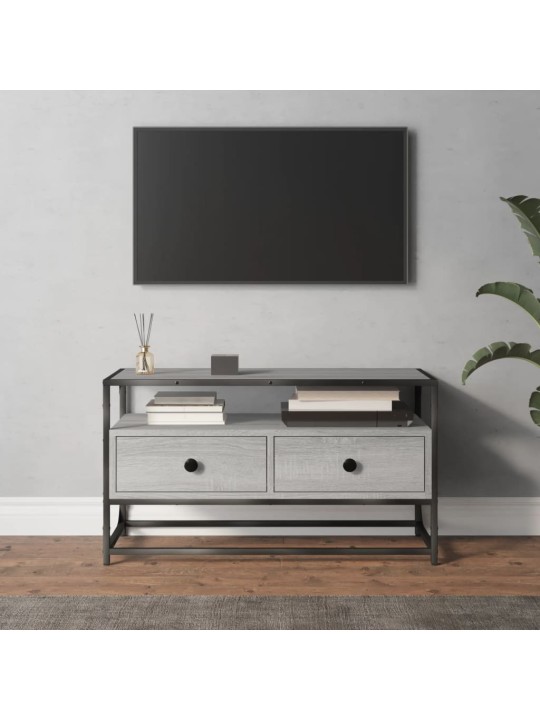 Tv plaukts, pelēks, 80x35x45 cm, inženierijas koks
