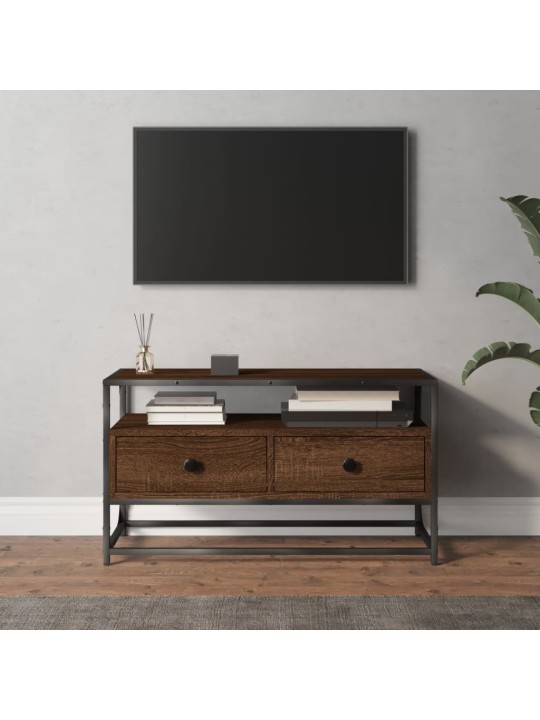 Tv skapītis, brūna ozolkoka, 80x35x45 cm, inženierijas koks