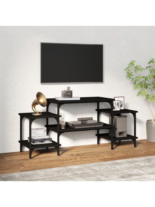 Tv skapītis, melns, 117x35x52 cm, inženierijas koks