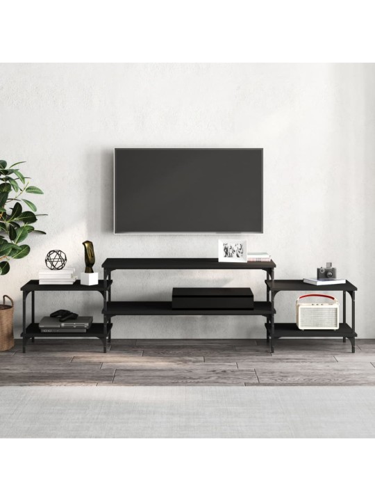 Tv skapītis, 197x35x52 cm, inženierijas koks, melns