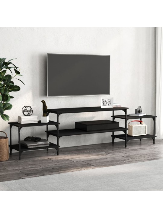 Tv skapītis, 197x35x52 cm, inženierijas koks, melns