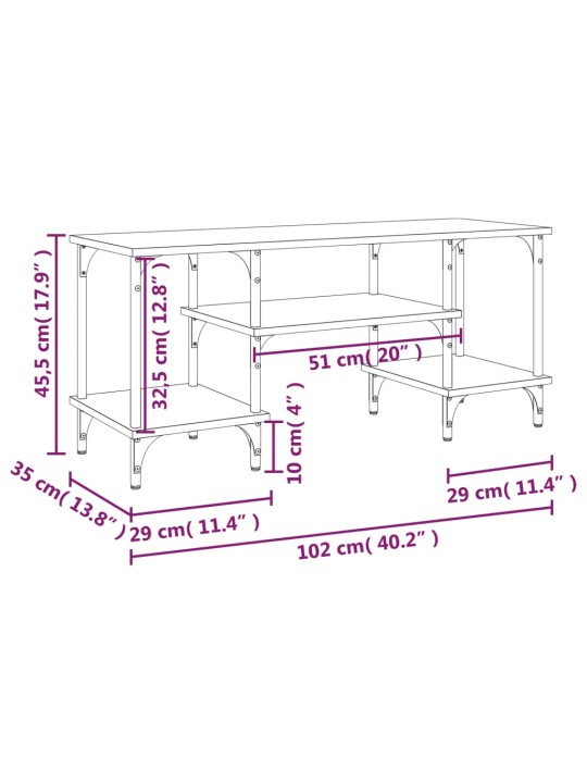 Tv skapītis, ozolkoka krāsa, 102x35x45,5 cm, inženierijas koks