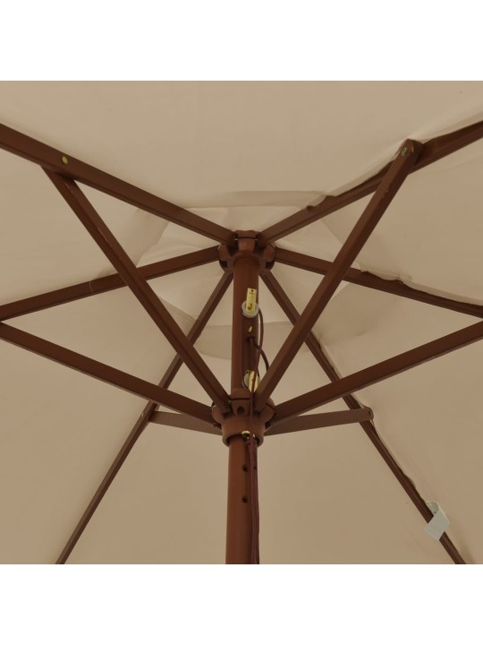 Dārza saulessargs ar koka kātu, 196x231 cm, pelēkbrūns
