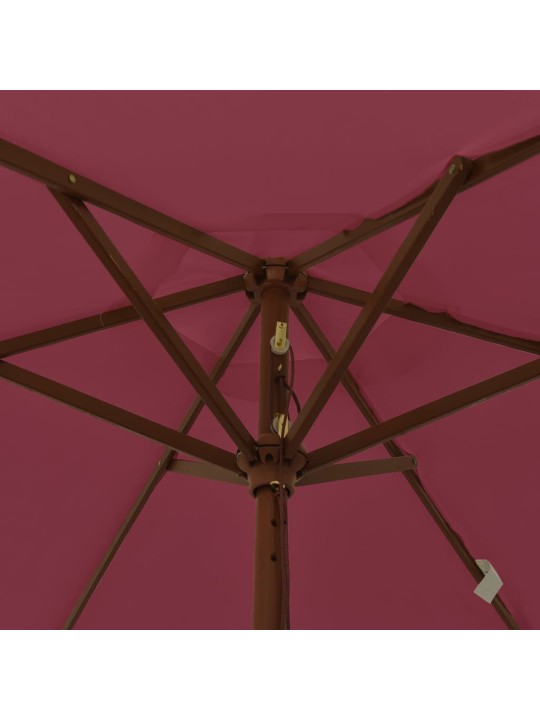 Dārza saulessargs ar koka kātu, bordo sarkans, 196x231 cm