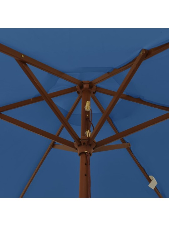 Dārza saulessargs ar koka kātu, debeszils, 196x231 cm