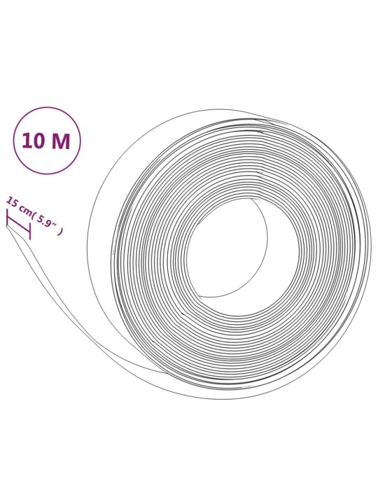 Dārza apmale, melna, 10 m, 15 cm, polietilēns