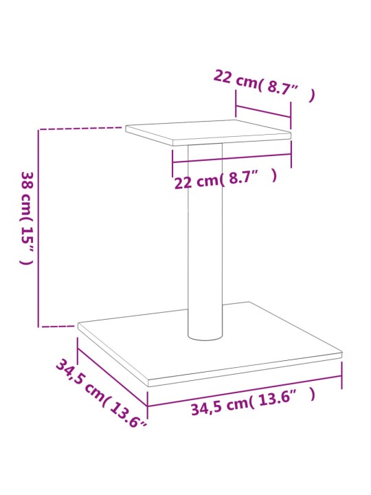Nagu asināšanas stabs ar platformu, krēmkrāsas, 38 cm