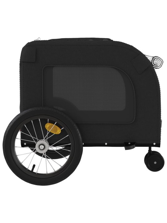 Mājdzīvnieku velo piekabe, melna, oksfordas audums un dzelzs