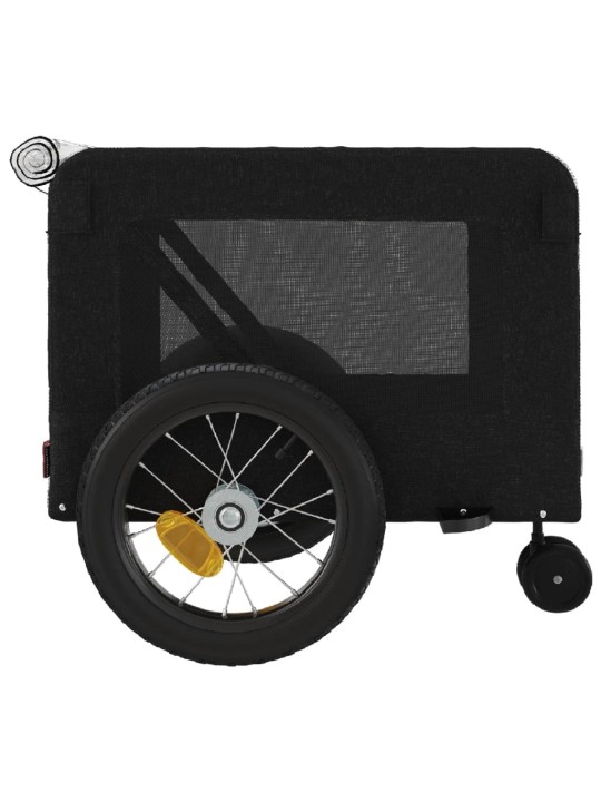 Mājdzīvnieku velo piekabe, melna, oksfordas audums un dzelzs