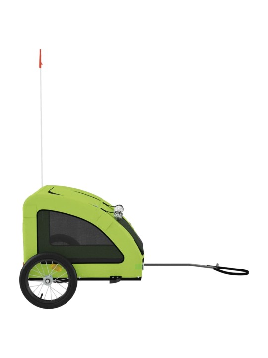 Mājdzīvnieku velo piekabe, zaļa, oksfordas audums, dzelzs