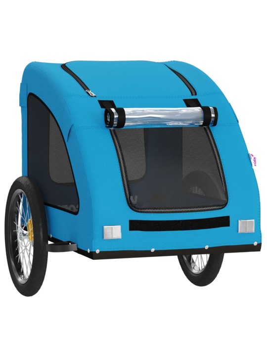 Mājdzīvnieku velo piekabe, zila, oksfordas audums un dzelzs