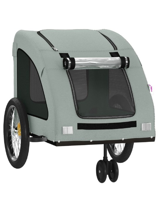 Mājdzīvnieku velo piekabe, pelēka, oksfordas audums, dzelzs