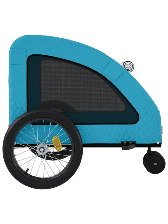 Mājdzīvnieku velo piekabe, zila, oksfordas audums un dzelzs